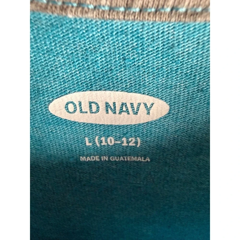 Old Navy Graphic Tee Boys L 10-12 Surfing‎ Dinosaur T-Rex Shirt